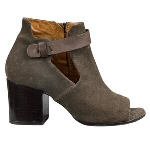 Alberto Fermani AF Women's Brown Suede Peep Toe Ankle Boot Size 35.5 US 5